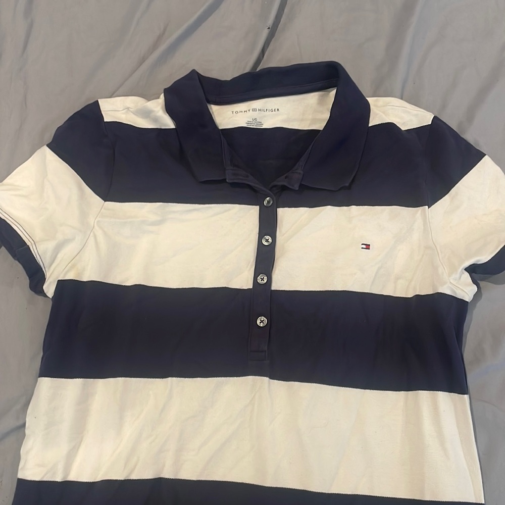 Blue and white Tommy Hilfiger polo
